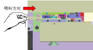 接料機(jī)將料帶放入流道 接料機(jī)將料帶放入流道